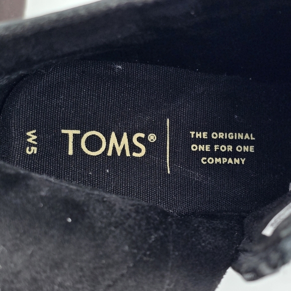 TOMS Raven Water Resistant Wedge Ankle Booties, Black Oiled Nubuck/Suede, Size 5 - Picture 14 of 16
